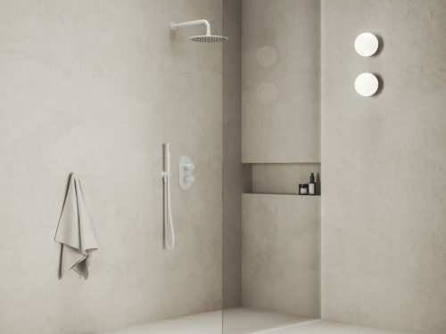 Esőztető kör fejzuhany, 250 mm 985.10WHM, matt fehér