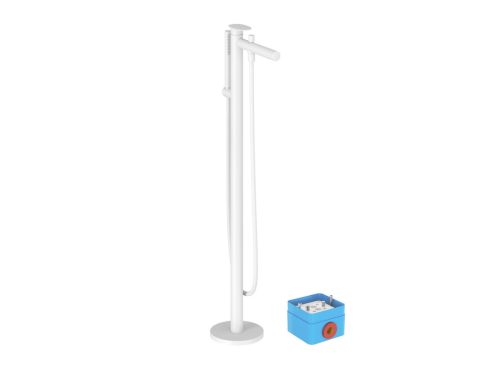 Spring padlón álló kádcsaptelep test nélkül, zuhanyszettel, matt fehér SG 080.10WHM.RB07A