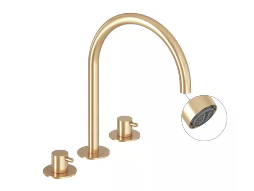 Espirit álló mosdócsaptelep, 3 furatos 270 mm leeresztő nélkül ES 018.60GLB, gold