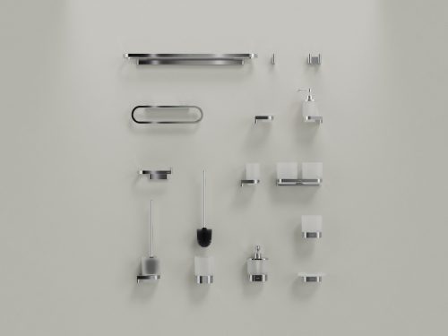 Chrome CR II 410.00CR WC-kefe-tartó kefével és tartállyal, króm