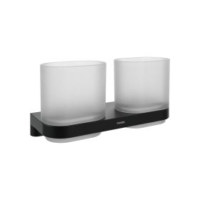   Chrome CR II 220.20BLM pohártartó üvegpoharakkal, matt fekete