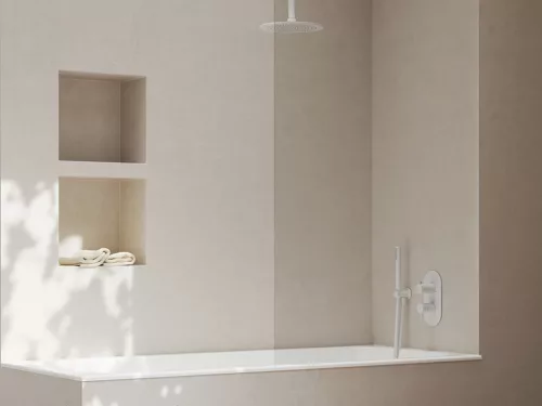 Fali kiállás integrált zuhanyrózsa tartóval 706.10WV, White Velvet