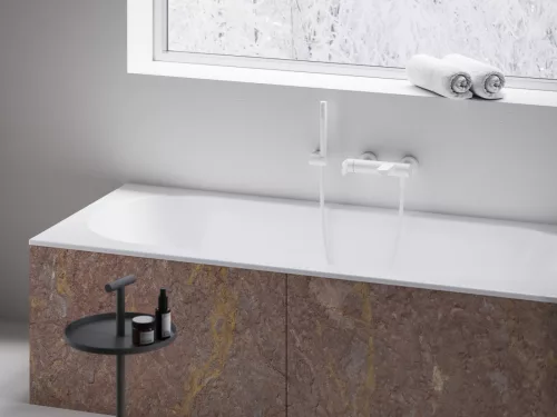 Eleganta fali kádcsaptelep szettel, fehér EL 022.10WV+S