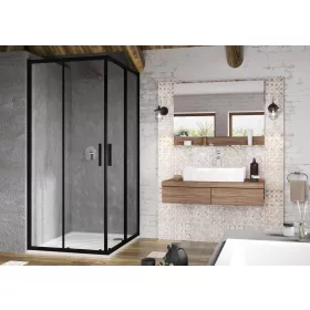 Blix Slim BLSRV2 80x80 zuhanykabin fekete+transparent