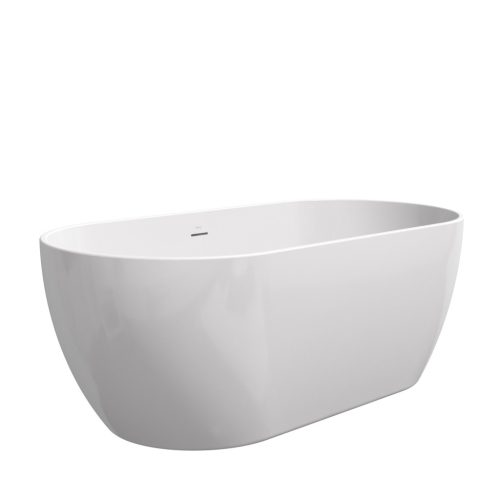 Freedom O 169x80, akrilkád, fehér szabadonálló, fehér/fekete/króm lefolyó