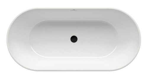 Freedom O 169x80, akrilkád, fehér szabadonálló, fehér/fekete/króm lefolyó