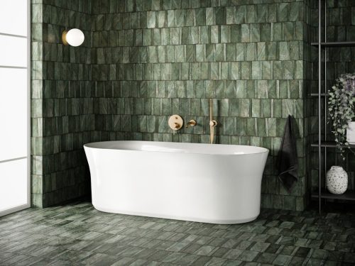 Ypsilon 180x80 akrilkád, fehér szabadonálló, fehér/fekete/króm lefolyó