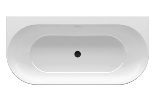 Freedom Wall 166x80 akrilkád, fekete/fehér, fekete/fehér/króm lefolyó