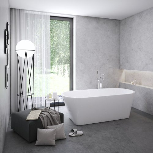 Ravak Akrilkád SOLO 1780x800 fehér/FEKETE szabadonálló, fekete lefolyóval