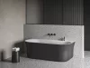 Ypsilon Wall 178x86, akrilkád, fekete/fehér, szabadonálló, fekete/fehér/króm lefolyó