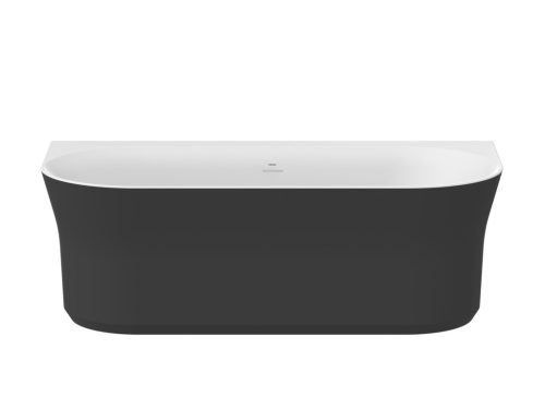 Ypsilon Wall 178x86, akrilkád, fekete/fehér, szabadonálló, fekete/fehér/króm lefolyó