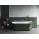 Ypsilon Wall 178x86, akrilkád, Grey Green/fehér, szabadonálló, fehér/fekete/króm lefolyó