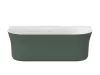 Ypsilon Wall 178x86, akrilkád, Grey Green/fehér, szabadonálló, fehér/fekete/króm lefolyó