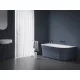 Ypsilon Wall 178x86, akrilkád, Deepsea Blue/fehér, szabadonálló, fehér/fekete/króm lefolyó