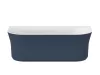 Ypsilon Wall 178x86, akrilkád, Deepsea Blue/fehér, szabadonálló, fehér/fekete/króm lefolyó