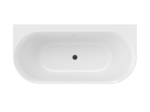 Ypsilon Wall 178x86, akrilkád, Smoke Grey/fehér, szabadonálló, fehér/fekete/króm lefolyó