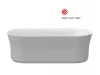 Ypsilon 180x80, akrilkád, Smoke Grey/fehér, szabadonálló, fehér/fekete/króm lefolyó