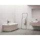 Ypsilon Wall 178x86, akrilkád, Alabaster Pink/fehér, szabadonálló, fehér/fekete/króm lefolyó