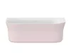 Ypsilon Wall 178x86, akrilkád, Alabaster Pink/fehér, szabadonálló, fehér/fekete/króm lefolyó