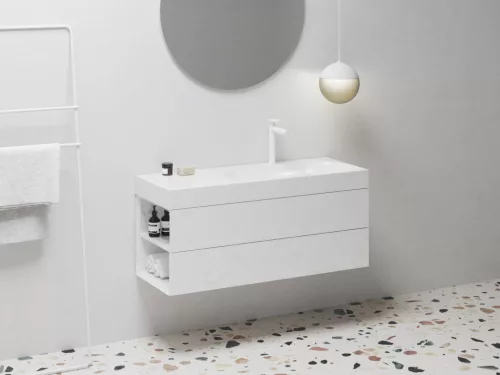 Lite 120/80 mosdó bal fehér, túlfolyó nélkül, csaptelep furattal