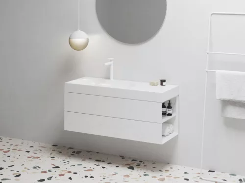 Lite 120/80 mosdó jobb fehér, túlfolyó nélkül, csaptelep furattal