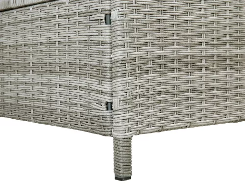 Napozóágy gurítható rattan, párnával szürke